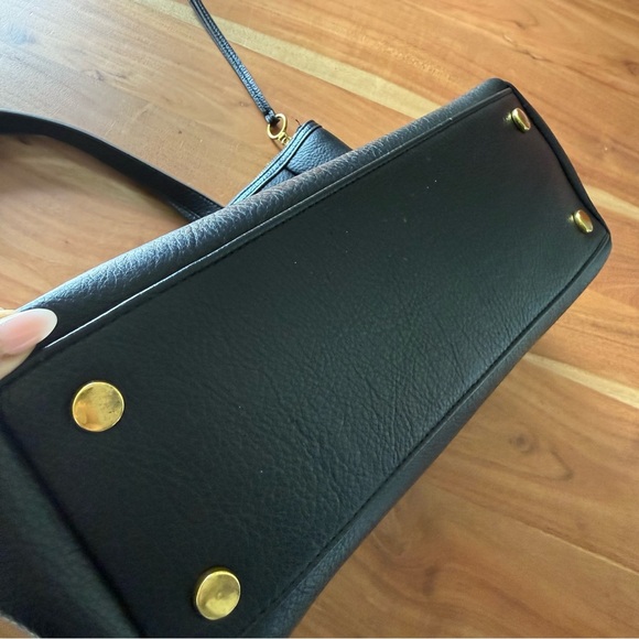 Black Leather Tote Bag - Picture 3 of 6